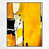 abordables Peintures à l&#039;huile-peinture abstraite jaune sur toile peinte à la main 3d peinture à l&#039;huile abstraite texturée art mural fait à la main peinture boho peinture d&#039;art sur toile moderne pour la décoration de salon décor à