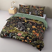 cheap Duvet Cover Sets-Retro Rainforest Rabbit Duvet Cover Set 2-piece Set 3-piece Set Lightweight Soft Short Plush Set Thick Feather Square Bed