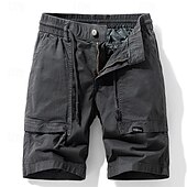 baratos Clássico-Homens Shorts táticos Bermuda Cargo Calção Bolsos Com Cordão Cintura elástica Tecido Vestível Curto Ao ar livre Diário Acampar e Caminhar Moda Clássico Preto Amarelo