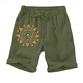 cheap Classic-Men&#039;s Graphic Sun Shorts Summer Shorts Casual Shorts Mid Waist Streetwear Designer Ethnic Style Casual Daily Holiday Pocket Drawstring Elastic Waist Designer Clothing Apparel