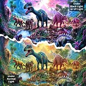 お買い得  ブラックライトタペストリー-ブラックライトタペストリー UV反応性、暗闇で光る、光るパーティー、ネオン、恐竜、森、自然、サイケデリック、トリッピー、霧、吊り下げタペストリー、リビングルーム、寝室用ウォールアート、壁画