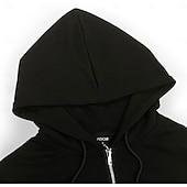 billiga Herrarnas Elite Huvtröjor &amp; Sweatshirts-Herr Huvtröjor med dragkedja Svart Vit Huva Grafisk Geometrisk Sportkläder Grafisk Ledigt Kläder Pull Tröjor Långärmad