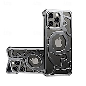 お買い得  iPhone用ケース-電話 ケース 用途 iPhone 16 Proマックス iPhone15 iPhone 14 Pro Max iPhone 13 Pro Max バックカバー 磁気吸着ケース バンパーフレーム スタンド付き 磁石バックル ワイヤレス充電をサポート メタル