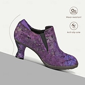ieftine Botine-pantofi cu toc din piele intoarsa pentru dama – pantofi eleganti in stil vintage pentru evenimente si petreceri de seara
