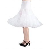 cheap Petticoat-Princess Lolita 1950s Knee Length Petticoat Hoop Skirt Tutu Under Skirt Solid Colored Women&#039;s Bachelorette Party Petticoat