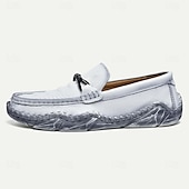 economico Casuale-Per uomo Mocassini e Slip-Ons Penny Loafers Di pelle Comodo Antiscivolo Mocassino Argento Nero Bianco