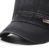 halpa Miesten hatut-Miesten Sukupuolineutraali Matala lippis Pesäpallolippis Sotilaallinen Cap Kadetti hattu Musta Laivaston sininen Polyesteri Vintage Muoti Vapaa-aika Katu Päivittäin Tavallinen Säädettävä Hengittävä