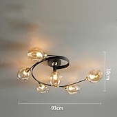 baratos Montagem Embutida &amp; Montagem Semi Embutida-Luz de teto led 4/6 cabeça de vidro metal e27 nórdico criativo mágico lâmpada de teto pequeno quarto, lustre pessoal conciso moderno, para sala de estar comercial lâmpada de sala de jantar, sala de