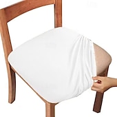 abordables Sr. y Sra. Boda-4 piezas/6 piezas de color sólido cepillado de alta elasticidad funda de silla simple suave y cómoda funda de asiento de silla a prueba de polvo y resistente a la suciedad adecuada para silla de