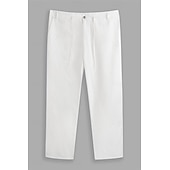 economico Vacanza-Per uomo Pantaloni di lino Pantaloni Pantaloni estivi Pantaloni da spiaggia Tasca frontale Gamba dritta Liscio Comfort Traspirante Informale Giornaliero Per eventi Di tendenza Originale Bianco Blu