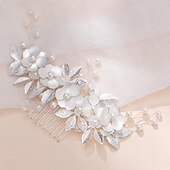 abordables Tocado para dama de honor-Peines de pelo Vestimenta de Cabeza Perla Artificial Legierung Boda cóctel Elegante Lujo Con Perlado Artificial Color Puro Celada Sombreros