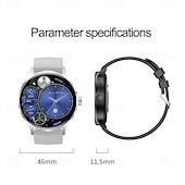 tanie Smartwatche-696 HK30 Inteligentny zegarek 1.43 in Inteligentny zegarek Bluetooth EKG + PPG Krokomierz Powiadamianie o połączeniu telefonicznym Kompatybilny z Android iOS Damskie Męskie Odbieranie bez użycia rąk