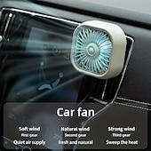 cheap Car Air Purifiers-Portable Car Air Conditioning Outlet Car Fan USB Power Gradient Colorful Atmosphere Light Small Fan Front And Rear Row Outlet Exhaust Fan Universal