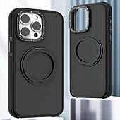 cheap iPhone Cases-Phone Case For iPhone 16 iPhone 15 Pro Max Plus iPhone 14 13 12 11 Pro Max Plus Back Cover With Magsafe with Stand Holder Support Wireless Charging Matte Frosted Retro TPU PC Metal