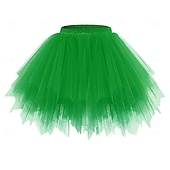 cheap Bottoms-1950s 1980s Rockabilly Short / Mini Petticoat Hoop Skirt Tutu Under Skirt Ballet Dancer Women&#039;s Carnival Costume Kings Day Halloween Carnival Performance Party Pride Parade Adults&#039; Skirt Spring