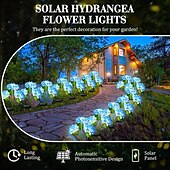 billige Pathway Lights &amp; Lanterns-2 stk utendørs solcelle LED vanntett hortensia blomstersti plenlys - feriehage stubbelys for bakgård, park, gangveidekorasjon