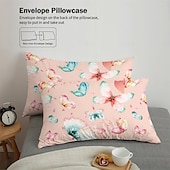 billiga Påslakanset-vårfräscht rosa fjärilspåslakan - livfull och elegant design - mjukt och bekvämt tyg - perfekt för att lysa upp ditt sovrumsinredning inför vårsäsongen - lätt att rengöra och underhålla