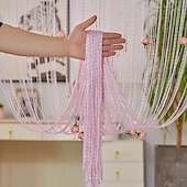 cheap Macrame &amp; String Curtains-Rose Thread Door Curtain, 39x79 Inch Rose Thread Door Curtain, Privacy Door Frame Tassel Rose Thread Door Curtain For Home Decor Door Windows Valentine&#039;s Day