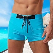 baratos calção de banho boxer masculino-Homens Bermuda de Surf Shorts de Natação Calção Justo de Natação Patchwork Com Cordão Cintura elástica Bloco de cor Conforto Secagem Rápida Curto Feriado Praia Final de semana Moda Casual Branco