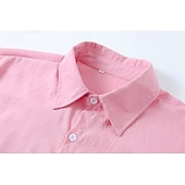 ieftine Business Casual-Bărbați Cămașă Cămașă albă din bumbac Cămașă casual Cămașă din bumbac și in Cămașă din bumbac Σταυρός Vacanță Hawaiian Negru Alb Roz Îmbujorat Gri Manșon Lung Rever Primăvara &amp; toamnă Îmbrăcăminte