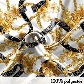 preiswerte Herren Satin Hemd-Herren Barock- Oberhemd Knopfhemd Langarm Modisch lässig Formal Urlaub Abendgesellschaft Sommer Frühling Herbst Umlegekragen Hemden mit Kragen Knopf Bedruckt Weiß Gelb