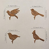 お買い得  パティオの装飾-鉄製の錆びた鳥の地面杭セット、庭の装飾用の錆びた鳥と木製のネジ、錆びた装飾の庭の杭、庭の再利用可能な錆びた装飾