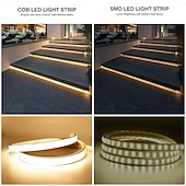 halpa Kytke nauhavalot-10 tuumaa 12m 15m Joustavat LED-valonauhat 320 LEDit COB 8mm 1kpl Lämmin valkoinen Valkoinen Nettovalkoinen LED-nauhat Vedenkestävä 24 V