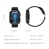 cheap Smartwatch-696 U13 Smart Watch 2.2 inch Smartwatch Fitness Running Watch Bluetooth ECG+PPG Pedometer Call Reminder Compatible with Android iOS Women Men Hands-Free Calls Message Reminder IP 67 46mm Watch Case