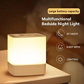 levne Dekor a noční světla-1ks USB dobíjecí LED dotyková noční lampa, noční světlo s velkokapacitní baterií, měkká oční pečující lampa pro kojeníf, pomůcka ke spánku, noční stmívatelné teplé noční světlo