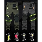 cheap Bottoms-Men&#039;s Fleece Lined Pants Waterproof Hiking Pants Trousers Softshell Pants Winter Outdoor Thermal Warm Windproof Breathable Elastic Waist Fleece Bottoms Army Navy Grey Black Hunting Fishing Skiing