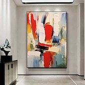 preiswerte Ölgemälde-rot orange großes Gemälde handgemaltes Palettenmesser abstraktes Gemälde Farben abstrakte Wandkunst moderne abstrakte Leinwand große Leinwandkunst Acrylgemälde für Wanddekoration Bild