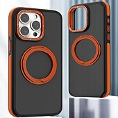 cheap iPhone Cases-Phone Case For iPhone 16 iPhone 15 Pro Max Plus iPhone 14 13 12 11 Pro Max Plus Back Cover With Magsafe with Stand Holder Support Wireless Charging Matte Frosted Retro TPU PC Metal