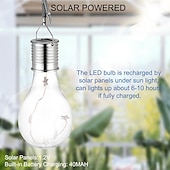 cheap Camping Lights &amp; Lanterns-Portable Solar Light Bulbs Outdoor Waterproof Garden Camping Hanging LED Light Lamp Bulb Globe Hanging Lights for Home Yard Christmas Party Holiday Decorations