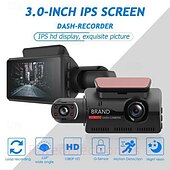 abordables DVR pour voiture-A68 1080p Nouveau design / HD / Surveillance à 360 ° DVR de voiture 150 Degrés Grand angle 3 pouce IPS Dash Cam avec Vision nocturne / G-Sensor / Détection de Mouvement 4 LED infrarouge Enregistreur