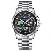 economico Orologi al quarzo-Da uomo Orologio al quarzo Di tendenza Lavoro Orologio da polso Visualizzazione delle fasi lunari Luminoso Calendario Impermeabile Acciaio Guarda