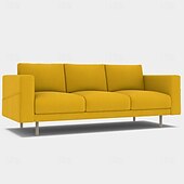 baratos Cobertura de Sofa-Capa de Sofá de 3 Lugares 100% Algodão Sólida Almofadada