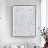 abordables Peintures Abstraites-peint à la main 3d texturé blanc peinture abstraite sur toile 3d texturé art mural boho moderne toile art salon décor pattle couteau peinture à l&#039;huile décor à la maison hôtel pièce d&#039;art