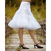 cheap Petticoat-Princess Lolita 1950s Knee Length Petticoat Hoop Skirt Tutu Under Skirt Solid Colored Women&#039;s Bachelorette Party Petticoat