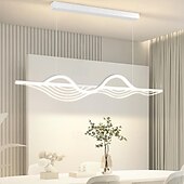 economico Luci a sospensione-lampada a sospensione a led lampade a sospensione lineari dimmerabili a striscia lunga lampade a sospensione in metallo bianco con paralume in acrilico 1 luce 100 cm caffè da cucina 110-240v solo