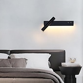economico Luci da parete-applique da parete a led applique da parete regolabili per interni con interruttore lampade per apparecchi di illuminazione illuminazione da parete bianca calda per camera da letto studio ufficio