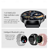 tanie Smartwatche-696 HK30 Inteligentny zegarek 1.43 in Inteligentny zegarek Bluetooth EKG + PPG Krokomierz Powiadamianie o połączeniu telefonicznym Kompatybilny z Android iOS Damskie Męskie Odbieranie bez użycia rąk