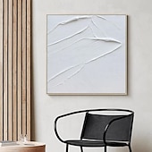 abordables Peintures Abstraites-peint à la main 3d texturé blanc peinture abstraite sur toile 3d texturé art mural boho moderne toile art salon décor pattle couteau peinture à l&#039;huile décor à la maison hôtel pièce d&#039;art