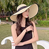 preiswerte Strohut-Damen Hut Strohhut Sonnenhut Tragbar Sonnenschutz Atmungsaktiv Strasse Täglich Wochenende Schleife Einfarbig