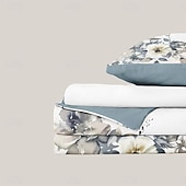 cheap Duvet Cover Sets-100% Cotton Vintage Floral Series Duvet Cover 3-Piece Set Short Fluff for Summer Soft Skin Friendly Comfy Lightweight