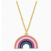 baratos Parada do Orgulho de dezembro-Colar com pingente em forma de arco-íris da lua do orgulho, moda personalizada, simples, homossexual, camada única, colar