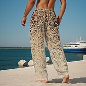 levne Pánské kalhoty pro volný čas s potiskem-pánské kalhoty kalhoty grafický outdoor dovolená havajská khaki neelastický