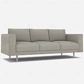 baratos Cobertura de Sofa-Capa de Sofá de 3 Lugares 100% Algodão Sólida Almofadada