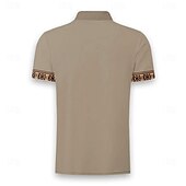 levne Pánské Vintage Polo-Pánské Etno Polokošile Golfová košile Krátký rukáv Polo tričko Košile s límečkem Oblečení na dovolenou Párty oblečení Knoflíky 3D tisk Léto Jaro Černá Trávová zelená Khaki