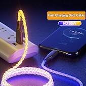 abordables Cables para móviles-Cable de carga múltiple 66W 3,9 pies USB A a USB C USB C a USB C 2.1 A Cable de Carga Carga rápida Alta transferencia de datos nailon trenzado 3 en 1 Tacto Suave Para iPad Samsung Xiaomi Accesorio