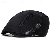 levne Pánské klobouky-Pánské PLacatá čepice Klobouk Ascot Novinářský klobouk Černá Khaki Polyester Výšivka Módní Na běžné nošení ulice Denní Barevné bloky Písmeno Nastavitelná Proti sluci Prodyšné